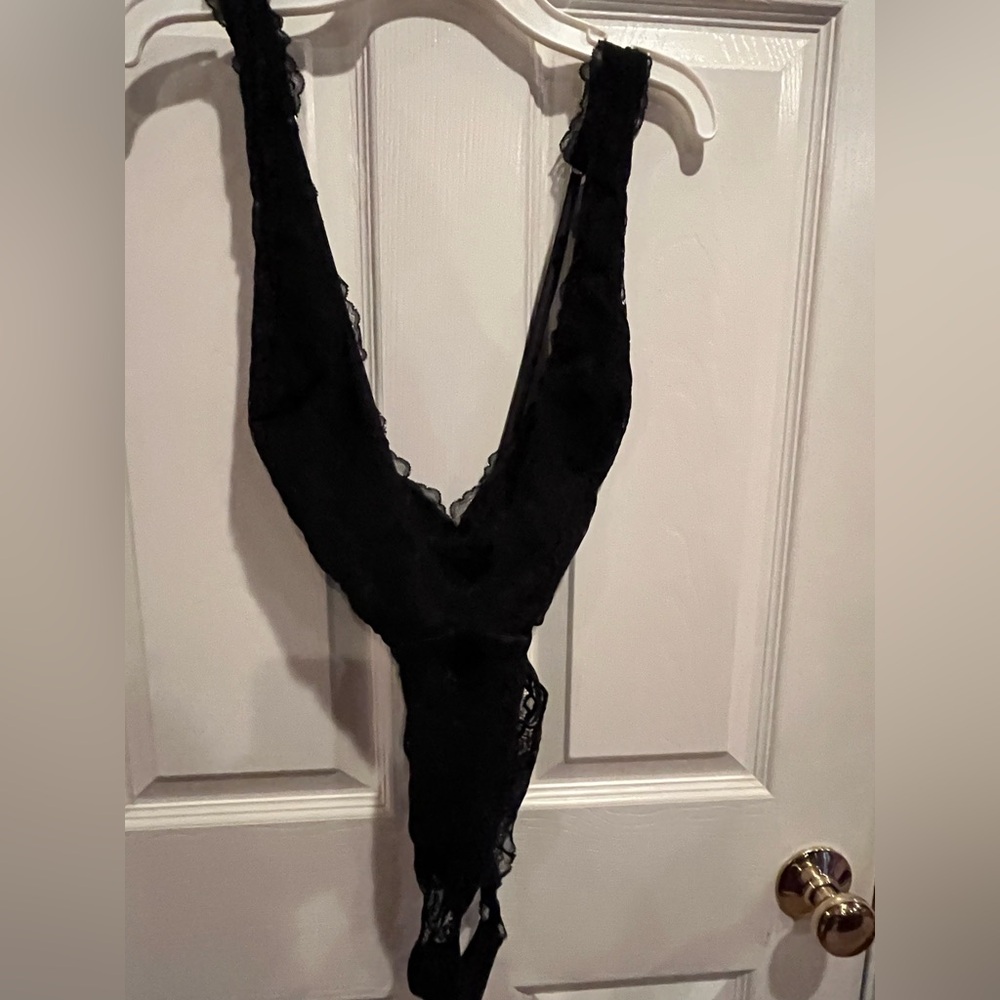 Victoria’s Secret black lace lingerie. Size L